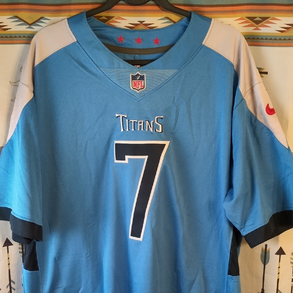 Nike Titans Light Blue #7 Football Jersey